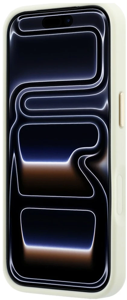 Dėklas Guess Stripe Peony 4G Logo MagSafe do iPhone 18 Pro / 17 Pro smėlio spalva
