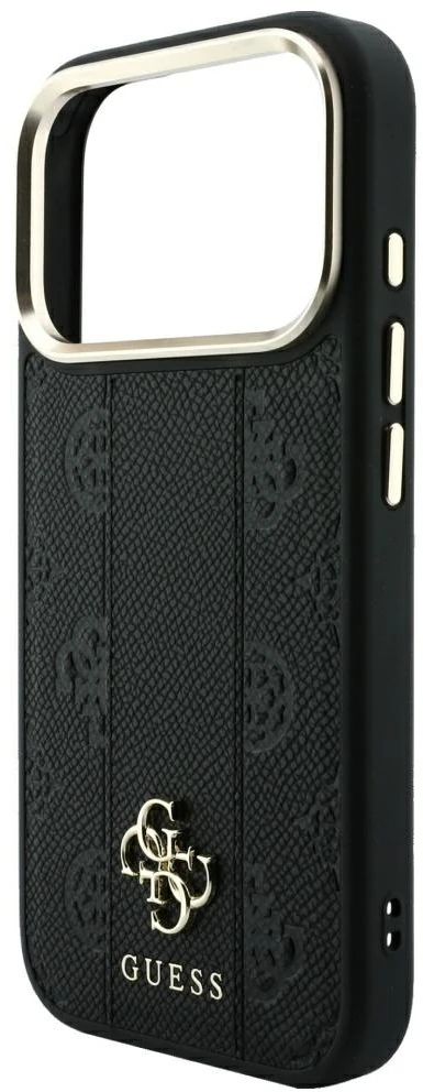 Dėklas Guess Stripe Peony 4G Logo MagSafe do iPhone 18 Pro / 17 Pro juoda