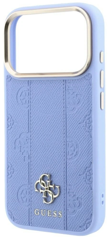 Dėklas Guess Stripe Peony 4G Logo MagSafe do iPhone 18 Pro / 17 Pro Šviesiai mėlynas