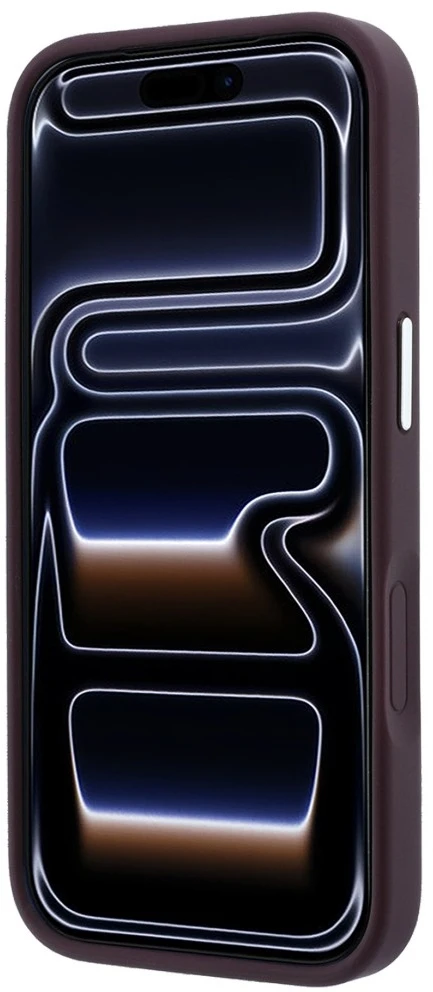 Dėklas Guess Triangle Logo MagSafe skirtas iPhone 18 Pro / 17 Pro bordo spalvos