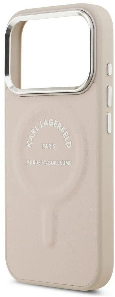 Dėklas Karl Lagerfeld Embossed Open Ring RSG Logo MagSafe Case for iPhone 17 Pro / 18 Pro - Rožinė