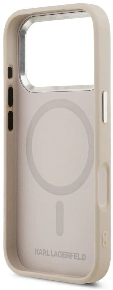 Dėklas Karl Lagerfeld Embossed Open Ring RSG Logo MagSafe Case for iPhone 17 Pro / 18 Pro - Rožinė
