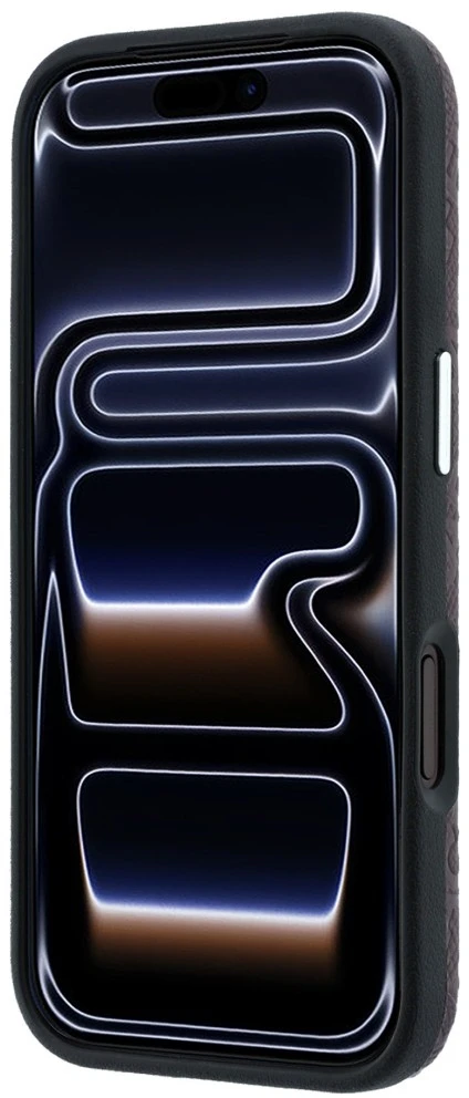 Dėklas Karl Lagerfeld Grained Allover Logo Metal Elongated MagSafe skirtas iPhone 18 Pro / 17 Pro burgundy