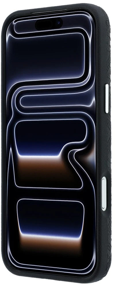 Dėklas Karl Lagerfeld Grained Allover Logo Metal Elongated skirtas iPhone 18 Pro Max/17 Pro Max juodas