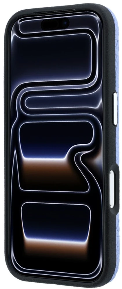 Dėklas Karl Lagerfeld Grained Allover Logo Metal Elongated MagSafe Case for iPhone 17 Pro Max / 18 Pro Max - Mėlyna