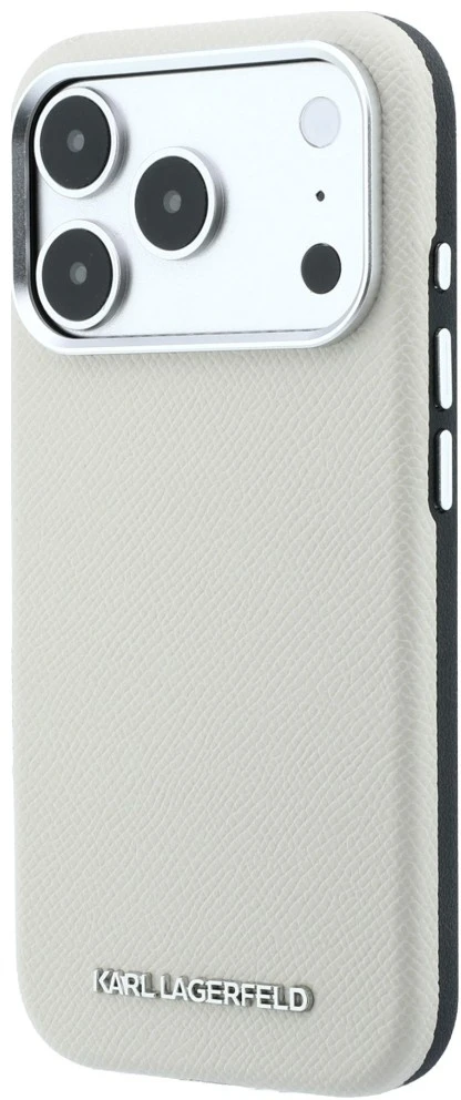 Dėklas Karl Lagerfeld Grained Elongated Logo MagSafe Case for iPhone 17 Pro Max / 18 Pro Max - rusvai gelsvas