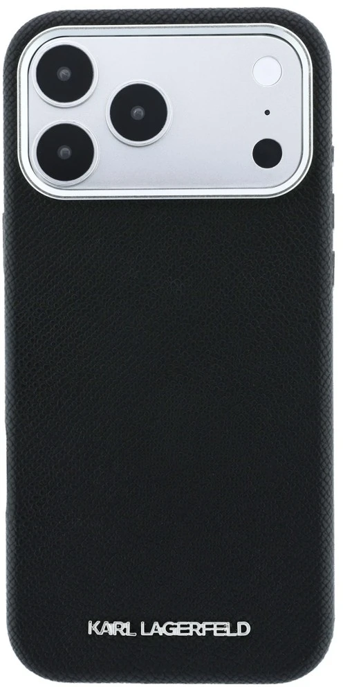 Dėklas Karl Lagerfeld Grained Elongated Logo MagSafe do iPhone 18 Pro / 17 Pro juoda