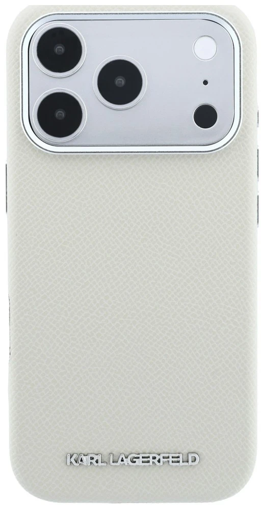 Dėklas Karl Lagerfeld Grained Elongated Logo MagSafe Case for iPhone 17 Pro / 18 Pro - rusvai gelsvas
