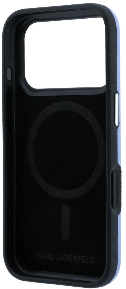 Dėklas Karl Lagerfeld Grained Elongated Logo MagSafe Case for iPhone 17 Pro Max / 18 Pro Max - Mėlyna