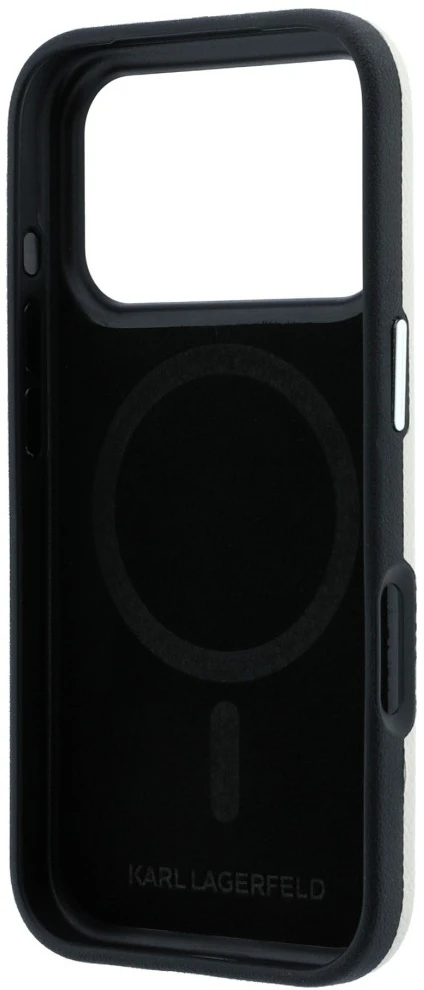 Dėklas Karl Lagerfeld Grained Elongated Logo MagSafe Case for iPhone 17 Pro / 18 Pro - rusvai gelsvas