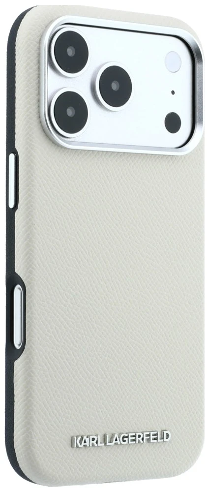 Dėklas Karl Lagerfeld Grained Elongated Logo MagSafe Case for iPhone 17 Pro / 18 Pro - rusvai gelsvas