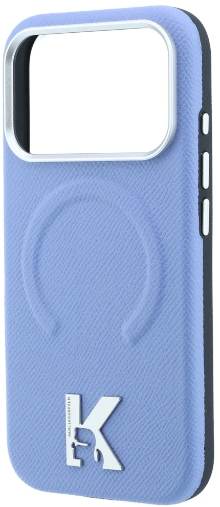 Dėklas Cg Mobile Sas Karl Lagerfeld Grained Embossed Ring & Kameo Logo MagSafe case for Iphone 18 Pro / 17 Pro mėlynas
