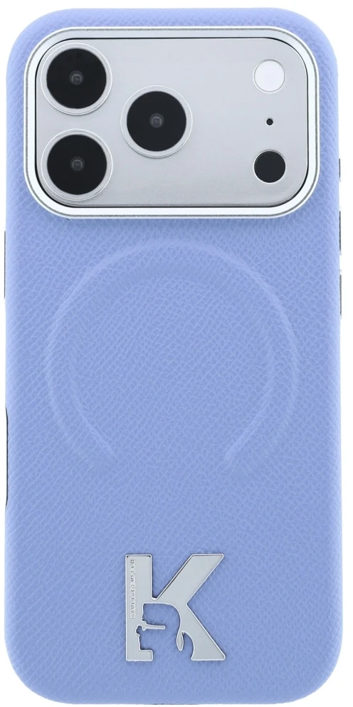 Dėklas Cg Mobile Sas Karl Lagerfeld Grained Embossed Ring & Kameo Logo MagSafe case for Iphone 18 Pro / 17 Pro mėlynas