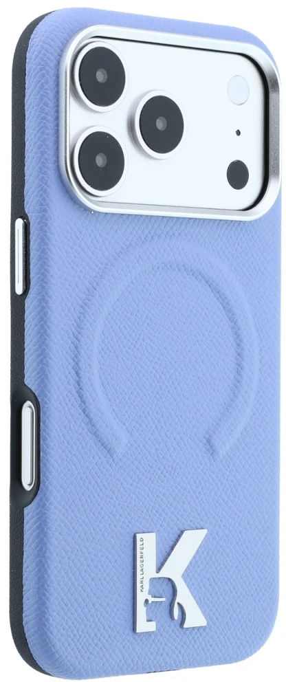 Dėklas Cg Mobile Sas Karl Lagerfeld Grained Embossed Ring & Kameo Logo MagSafe case for Iphone 18 Pro / 17 Pro mėlynas