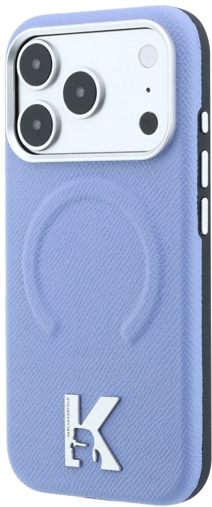 Dėklas Cg Mobile Sas Karl Lagerfeld Grained Embossed Ring & Kameo Logo MagSafe case for Iphone 18 Pro / 17 Pro mėlynas