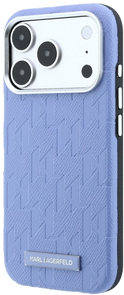 Dėklas Karl Lagerfeld Grained Mono Resin Logo MagSafe do iPhone 18 Pro Max / 17 Pro Max Šviesiai mėlynas