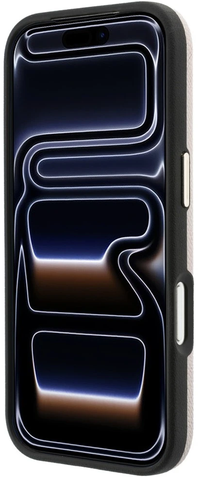 Dėklas Karl Lagerfeld Grained with Resin Signature Logo MagSafe, skirtas iPhone 18 Pro / 17 Pro, rožinis