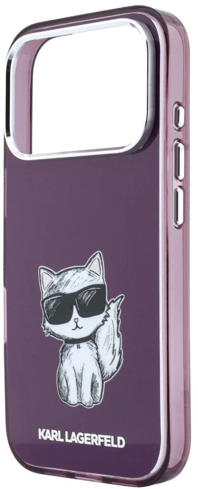 Dėklas Karl Lagerfeld IML Choupette Body Sketch Print MagSafe case for iPhone 18 Pro Max / 17 Pro Max burgundy