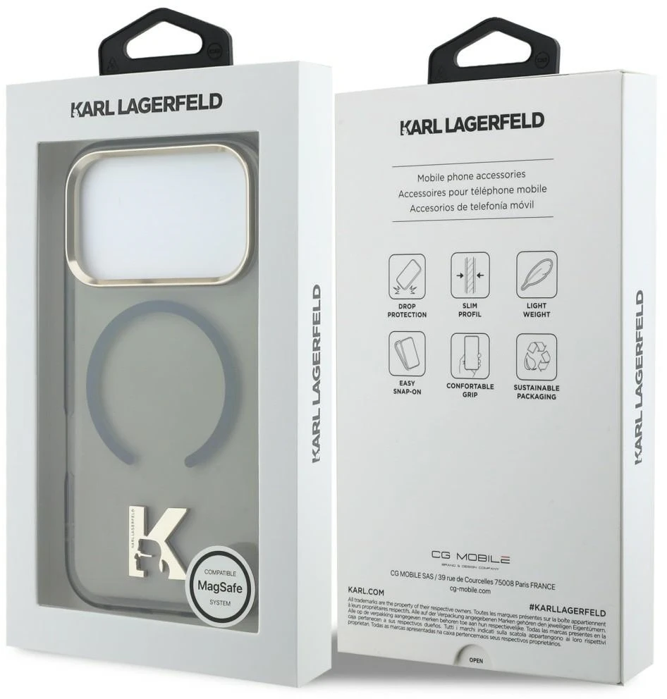 Dėklas Karl Lagerfeld IML K Head Case for iPhone 18 Pro Max / 17 Pro Max - Juodas