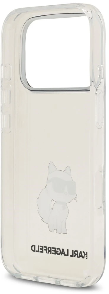 Dėklas Karl Lagerfeld IML NFT Choupette, skirtas iPhone 18 Pro / 17 Pro, permatomas