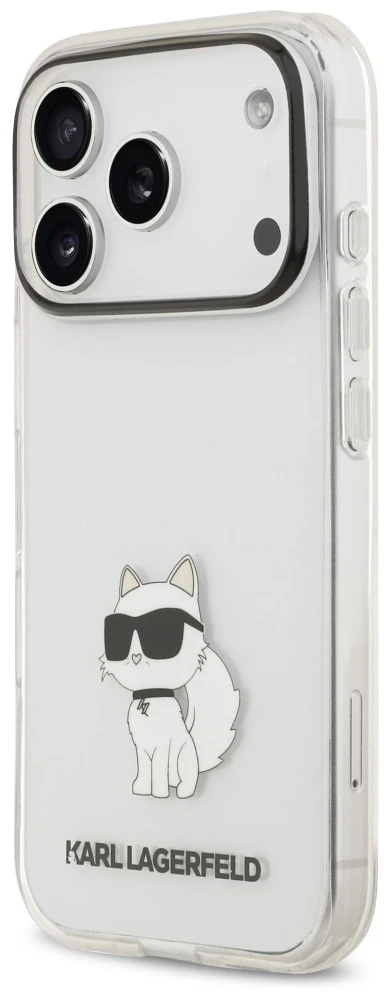 Dėklas Karl Lagerfeld IML NFT Choupette, skirtas iPhone 18 Pro / 17 Pro, permatomas