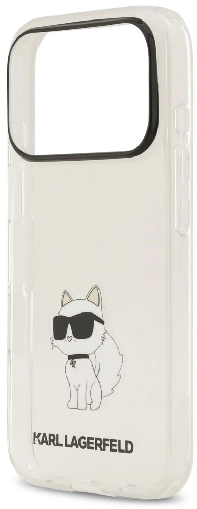 Dėklas Karl Lagerfeld IML NFT Choupette, skirtas iPhone 18 Pro / 17 Pro, permatomas