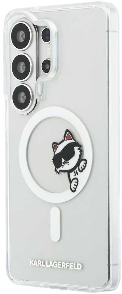 Karl Lagerfeld IML Choupette Peekaboo Logo Magnetic dėklas skirtas Apple iPhone Samsung Galaxy S26 Ultra skaidrus