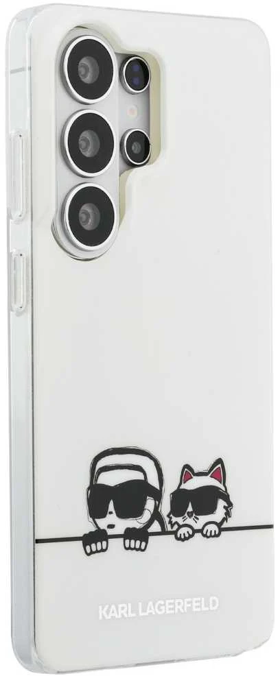Karl Lagerfeld IML K&CH Peekaboo Logo Magnetic dėklas skirtas Apple iPhone Samsung Galaxy S26 Ultra baltos spalvos