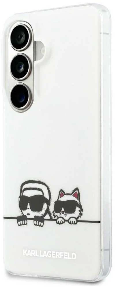 Karl Lagerfeld IML K&CH Peekaboo Logo Magnetic dėklas skirtas Apple iPhone Samsung Galaxy S26 baltos spalvos