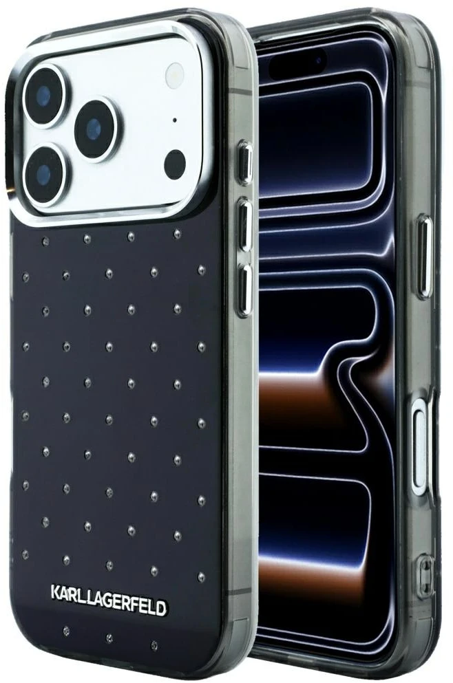 Dėklas Karl Lagerfeld IML Rhinestones Allover and Electroplated Logo skirtas iPhone 18Pro Max/17 Pro Max b