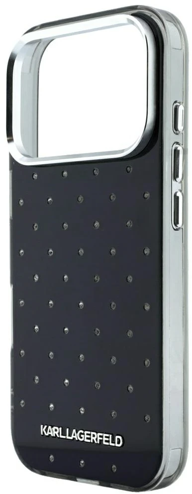 Dėklas Karl Lagerfeld IML Rhinestones Allover and Electroplated Logo skirtas iPhone 18Pro Max/17 Pro Max b