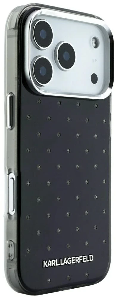 Dėklas Karl Lagerfeld IML Rhinestones Allover and Electroplated Logo skirtas iPhone 18Pro Max/17 Pro Max b
