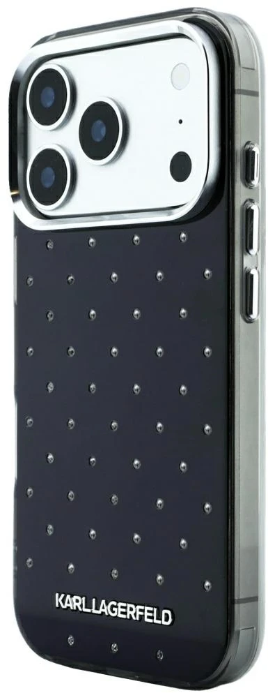 Dėklas Karl Lagerfeld IML Rhinestones Allover and Electroplated Logo skirtas iPhone 18Pro Max/17 Pro Max b