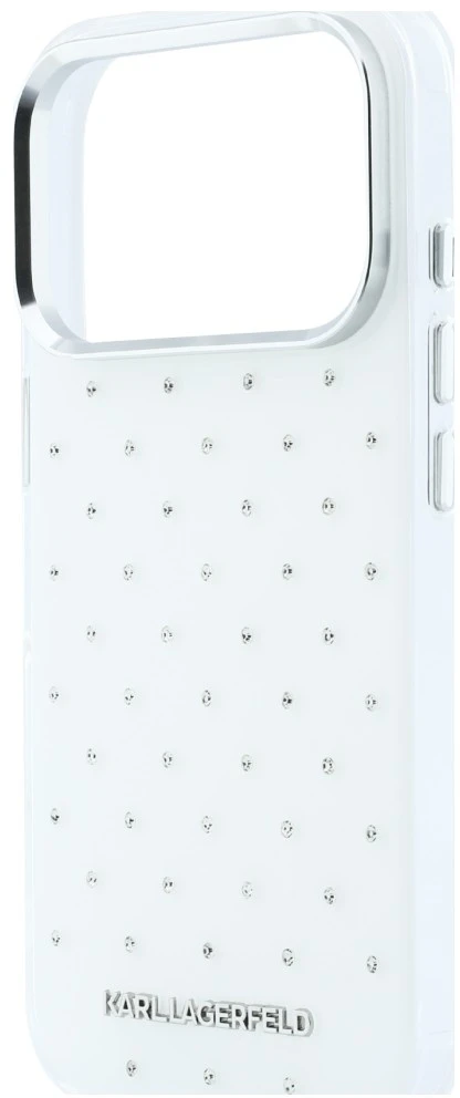 Dėklas Karl Lagerfeld IML Rhinestones Allover and Electroplated Logo skirtas iPhone 18 Pro Max /17 Pro Max