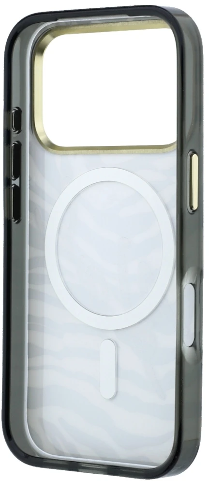 Dėklas Karl Lagerfeld IML Signature Zebra Glitter MagSafe Case for iPhone 17 Pro Max / 18 Pro Max - Gold