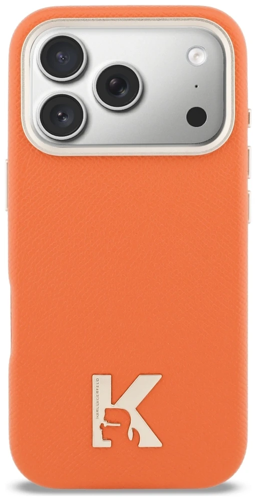 Dėklas Cg Mobile Sas Karl Lagerfeld Karl Head Logo MagSafe case for Iphone 18 Pro Max / iPhone 17 Pro Max oranžinis