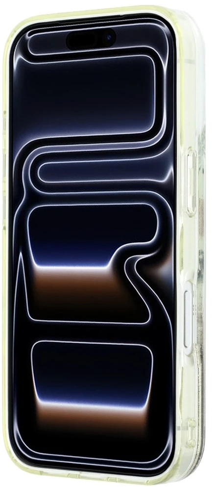Dėklas Karl Lagerfeld Liquid Glitter Beach & Sand Case for iPhone 17 Pro / 18 Pro - rusvai gelsvas