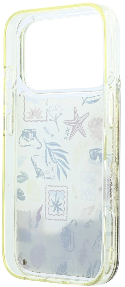 Dėklas Karl Lagerfeld Liquid Glitter Beach & Sand Case for iPhone 17 Pro / 18 Pro - rusvai gelsvas