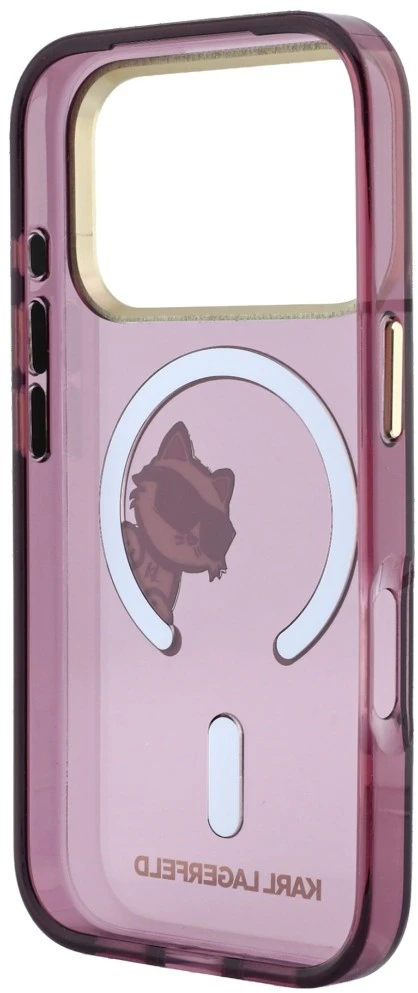 Karl Lagerfeld IML Choupette Peekaboo Magsafe dėklas, skirtas iPhone 18 Pro, bordo spalvos