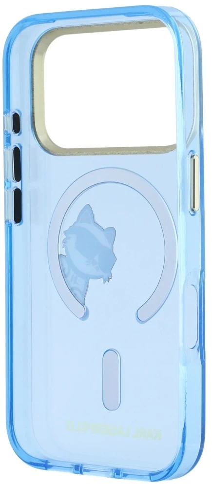 Karl Lagerfeld IML Choupette Peekaboo Magsafe dėklas, skirtas iPhone 18 Pro Max, mėlynas