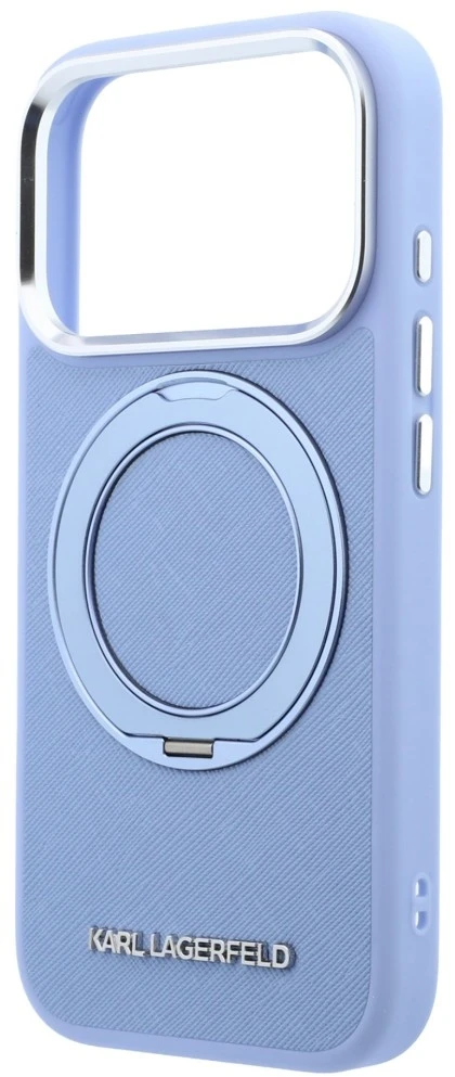 Dėklas Cg Mobile Sas Karl Lagerfeld Ring Stand 360 Saffiano Classic Logo MagSafe case for Iphone 18 Pro / 17 Pro mėlynas