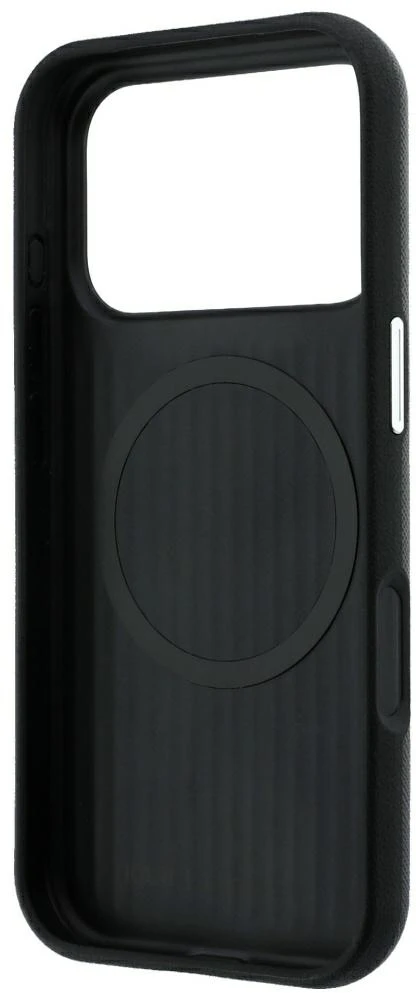 Dėklas Karl Lagerfeld Saffiano Small Script Metal Logo MagSafe Case for iPhone 17 Pro Max / 18 Pro Max - Juodas