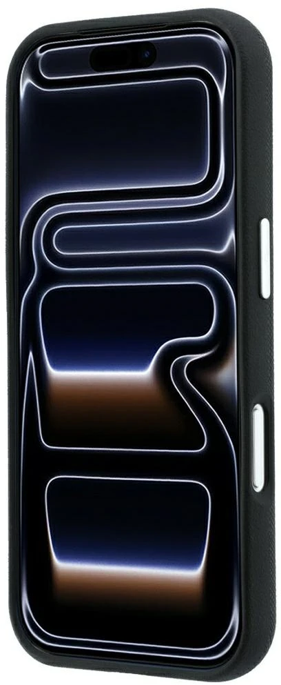 Karl Lagerfeld PU Semi Wrap Saffiano K&CH Heads dėklas, skirtas iPhone 18 Pro, juodas