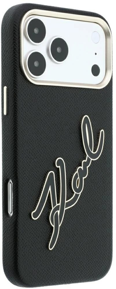 Dėklas Karl Lagerfeld Smooth Big Resin Signature Logo Case for iPhone 18 Pro Max / 17 Pro Max - Juodas