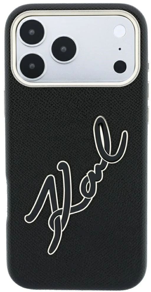 Dėklas Karl Lagerfeld Smooth Big Resin Signature Logo Case for iPhone 18 Pro Max / 17 Pro Max - Juodas
