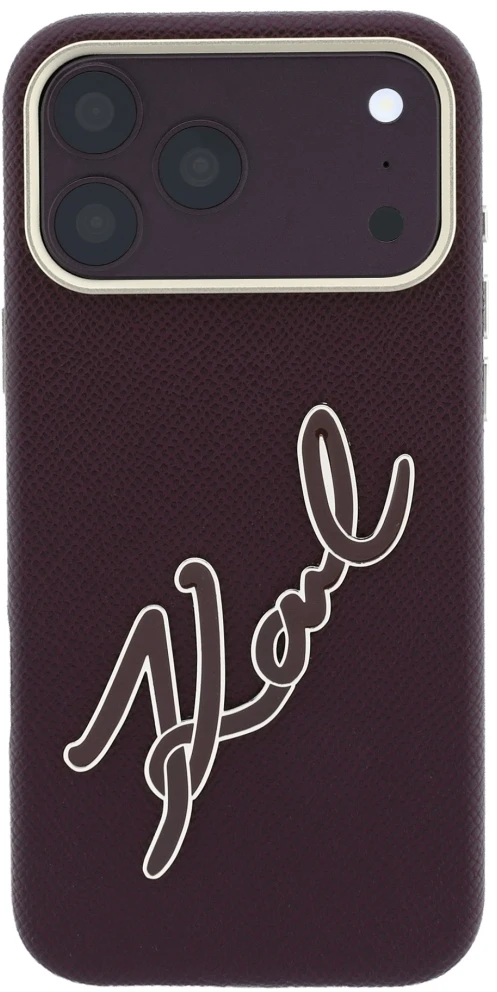 Dėklas Karl Lagerfeld Smooth Big Resin Signature Logo do iPhone 18 Pro Max / 17 Pro Max bordo spalvos