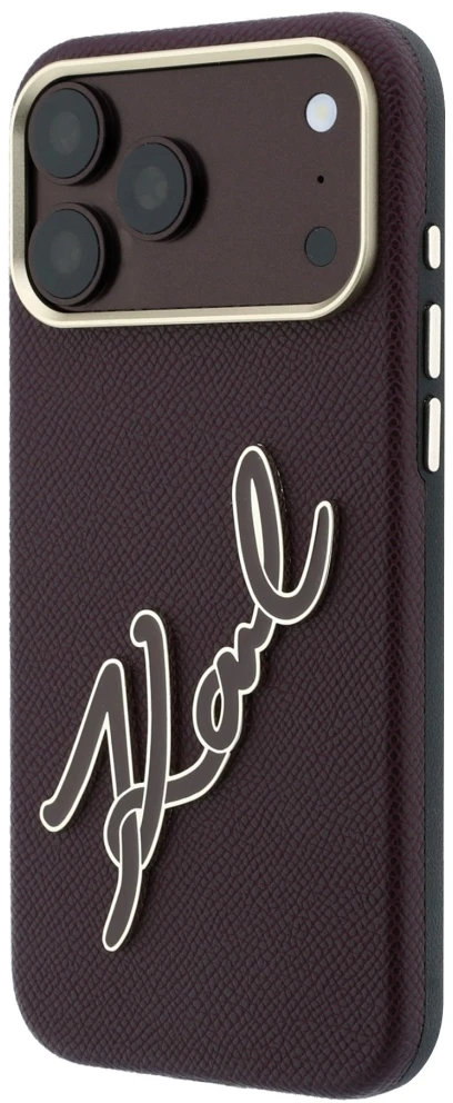 Dėklas Karl Lagerfeld Smooth Big Resin Signature Logo do iPhone 18 Pro Max / 17 Pro Max bordo spalvos