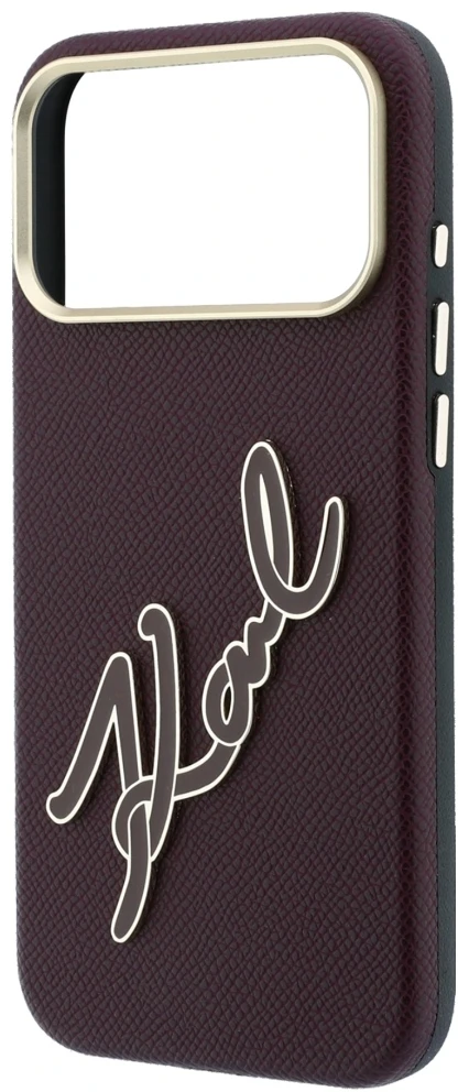 Dėklas Karl Lagerfeld Smooth Big Resin Signature Logo do iPhone 18 Pro Max / 17 Pro Max bordo spalvos
