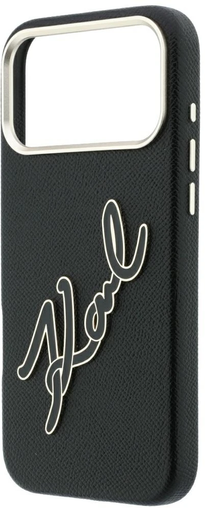 Dėklas Karl Lagerfeld Smooth Big Resin Signature Logo Case for iPhone 18 Pro Max / 17 Pro Max - Juodas