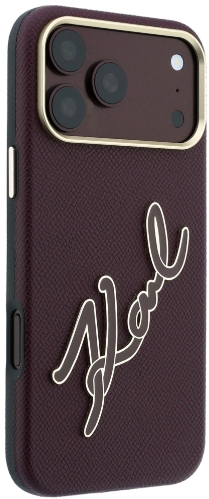 Dėklas Karl Lagerfeld Smooth Big Resin Signature Logo do iPhone 18 Pro Max / 17 Pro Max bordo spalvos
